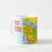 Kleurrijke Olympic Peninsula Kaart Mok (Voorkant links)