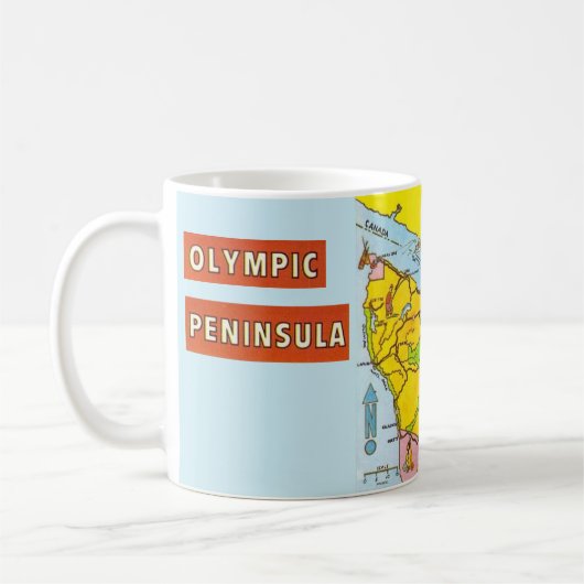 Kleurrijke Olympic Peninsula Kaart Mok (Links)