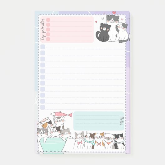 Kleurrijke om de hoogste prioriteiten van de Lijst Post-it® Notes (Voorkant)