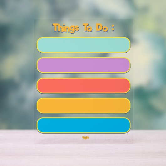 Kleurrijke om te doen lijst dag planner acryl bord (Neutraal)