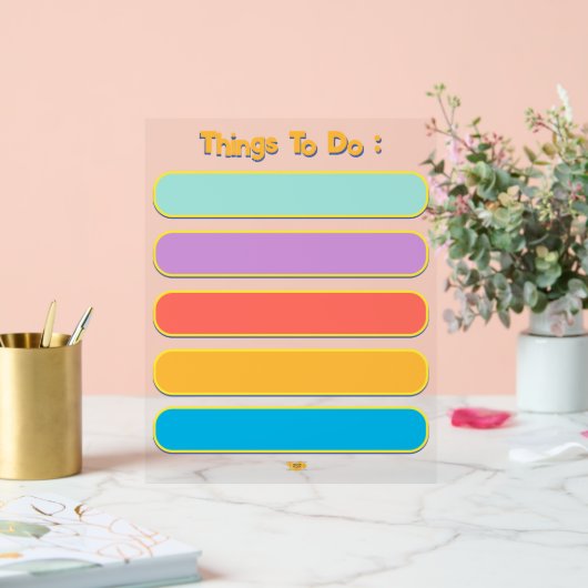 Kleurrijke om te doen lijst dag planner acryl bord (Huwelijk)
