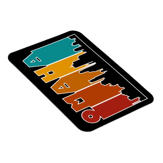 Kleurrijke Omaha Nebraska Retro Sunset Magneet (Rechterzijde)