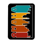 Kleurrijke Omaha Nebraska Retro Sunset Magneet (Verticaal)