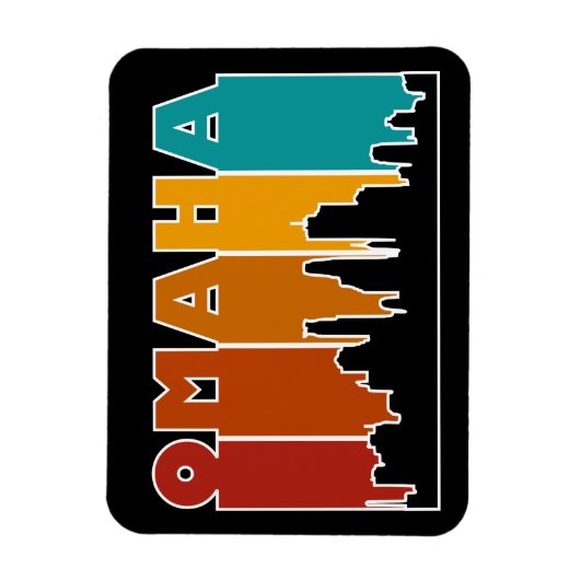 Kleurrijke Omaha Nebraska Retro Sunset Magneet (Verticaal)