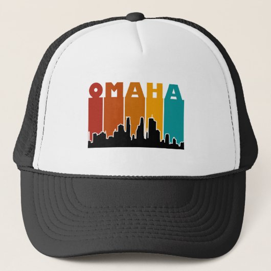 Kleurrijke Omaha Nebraska Retro Sunset Trucker Pet (Voorkant)