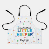 Kleurrijke 'Oma's' kleine helper | Kinder naam Schort (Voorkant)