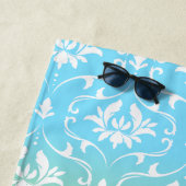 Kleurrijke Ombre Bloemen Damask Strandlaken (In situ)