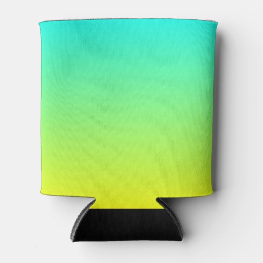 Kleurrijke ombre citroen geel limoen groen turkooi blikjeskoeler (Voorkant)