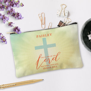 Kleurrijke Ombre Cross Bijbelvers gepersonaliseerd Etui