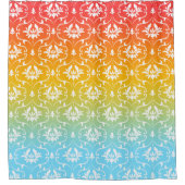 Kleurrijke Ombre en Damask Douchegordijn (Voorkant)