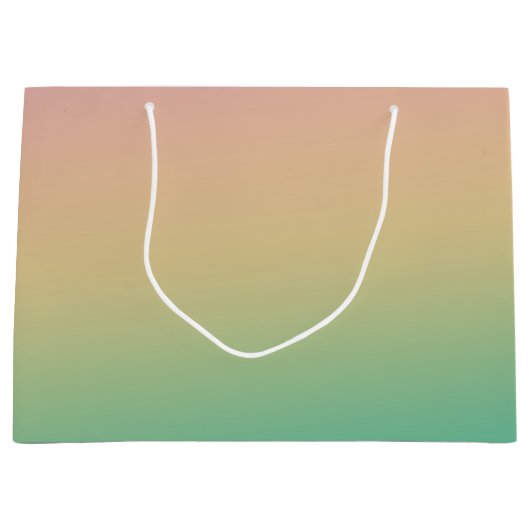 Kleurrijke Ombre Gradient Blauwgroen Perzik Roze Groot Cadeauzakje (Voorkant)