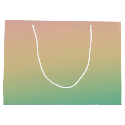 Kleurrijke Ombre Gradient Blauwgroen Perzik Roze Groot Cadeauzakje (Achterkant)