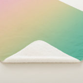Kleurrijke Ombre Gradient Blauwgroen Perzik Roze Sherpa Deken (3/4)