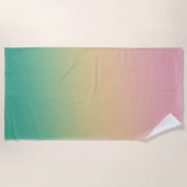 Kleurrijke Ombre Gradient Blauwgroen Perzik Roze Strandlaken (Voorkant)