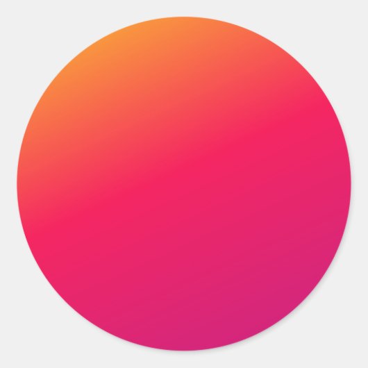 Kleurrijke ombre gradiënt sjabloon ronde sticker (Voorkant)