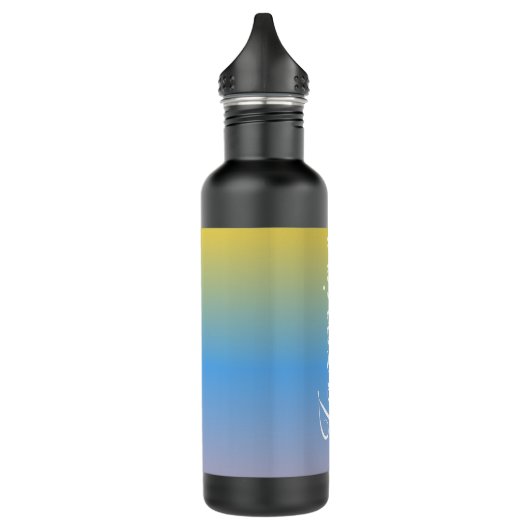 Kleurrijke Ombré scriptnaam Waterfles (Links)