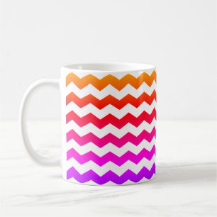 Kleurrijke Ombre Stripes Chevron ZigZag Rainbow Mo Koffiemok