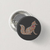 Kleurrijke ondergedompte vos ronde button 3,2 cm (Voorkant /achterkant)