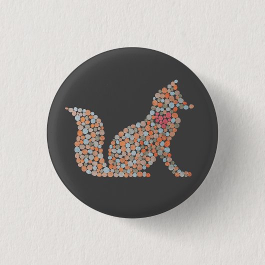 Kleurrijke ondergedompte vos ronde button 3,2 cm (Voorkant)