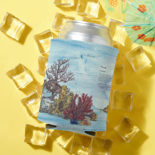 Kleurrijke onderwater koraalrif handgeschilderd blikjeskoeler (Insitu Zomer)