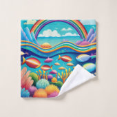 Kleurrijke Onderwater Onder de Regenboog Bad Handdoek (Wasdoekje)