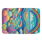 Kleurrijke Onderwater Onder de Regenboog Badmat (Voorkant)