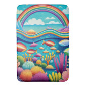 Kleurrijke Onderwater Onder de Regenboog Badmat (Voorkant Verticaal)