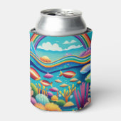 Kleurrijke Onderwater Onder de Regenboog Blikjeskoeler (Blikje Voorkant)