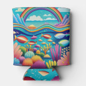 Kleurrijke Onderwater Onder de Regenboog Blikjeskoeler (Achterkant)