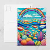 Kleurrijke Onderwater Onder de Regenboog Briefkaart (Voorkant / Achterkant)