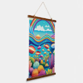 Kleurrijke Onderwater Onder de Regenboog Hangend Wandkleed (Gebogen)