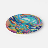 Kleurrijke Onderwater Onder de Regenboog Papieren Bordje (Gekanteld)