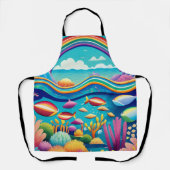 Kleurrijke Onderwater Onder de Regenboog Schort (Voorkant)