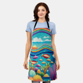 Kleurrijke Onderwater Onder de Regenboog Schort (Gedragen)