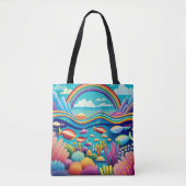 Kleurrijke Onderwater Onder de Regenboog Tote Bag (Voorkant)