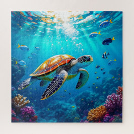 Kleurrijke Onderwater Scène met Zeeschildpad Legpuzzel