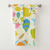 Kleurrijke onderwater schelpen, zeesterren en oest bad handdoek (Insitu)