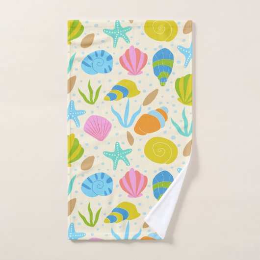 Kleurrijke onderwater schelpen, zeesterren en oest bad handdoek (Handdoek)