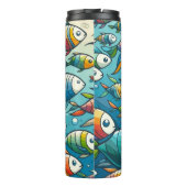 Kleurrijke onderwater vissen kunst thermosbeker (Achterkant)