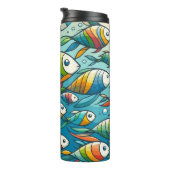 Kleurrijke onderwater vissen kunst thermosbeker (Geroteerd rechts)