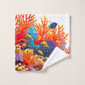 Kleurrijke Onderwater Zee Life Design Bad Handdoek (Wasdoekje)