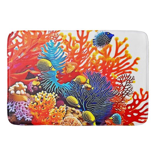 Kleurrijke Onderwater Zee Life Design Badmat (Voorkant)