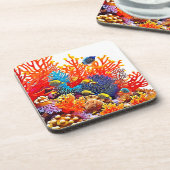Kleurrijke Onderwater Zee Life Design Bier Onderzetter (Linkerzijde)