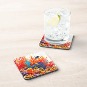 Kleurrijke Onderwater Zee Life Design Bier Onderzetter (Rechterzijde)