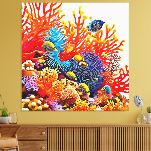 Kleurrijke Onderwater Zee Life Design Canvas Afdruk