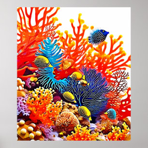 Kleurrijke Onderwater Zee Life Design Poster