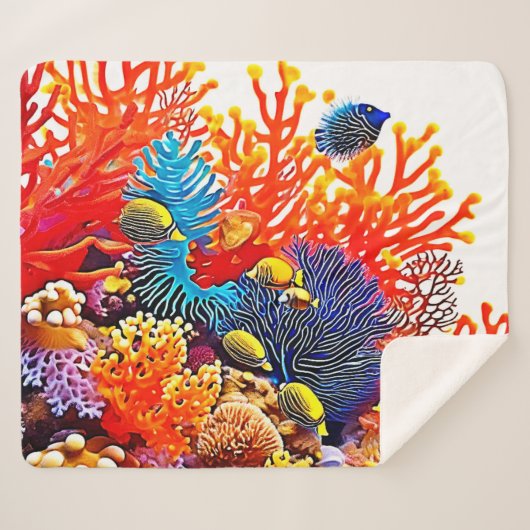 Kleurrijke Onderwater Zee Life Design Sherpa Deken (Voorkant (horizontaal))