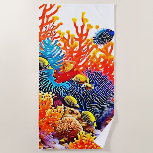 Kleurrijke Onderwater Zee Life Design Strandlaken (Voorkant)