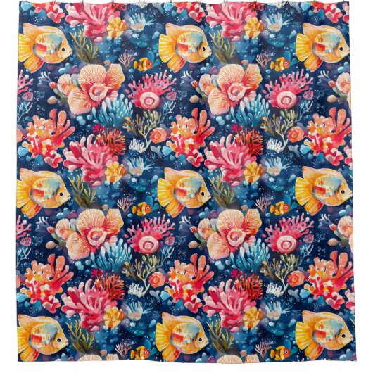 Kleurrijke Onderwater Zee Life Ocean Douchegordijn (Voorkant)