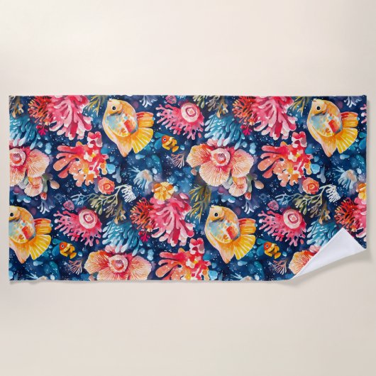 Kleurrijke Onderwater Zee Life Ocean Strandlaken (Voorkant)